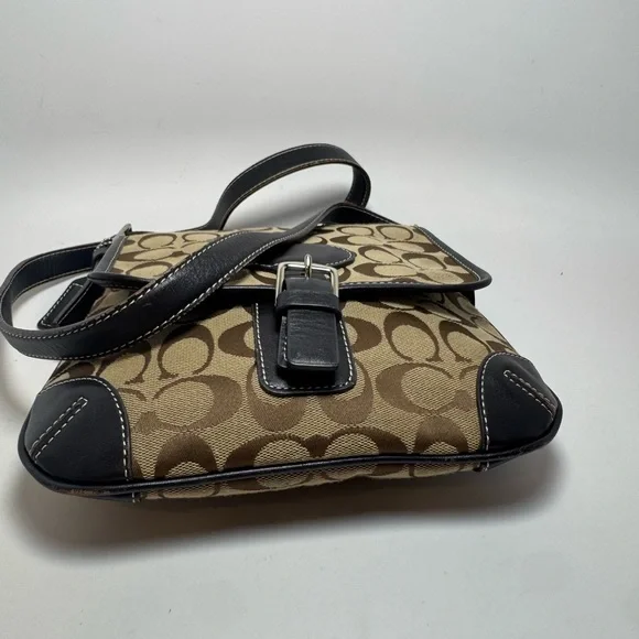 Coach Signature Smoke Canvas Crossbody Bag #6079 Y2K - Picture 7 of 10